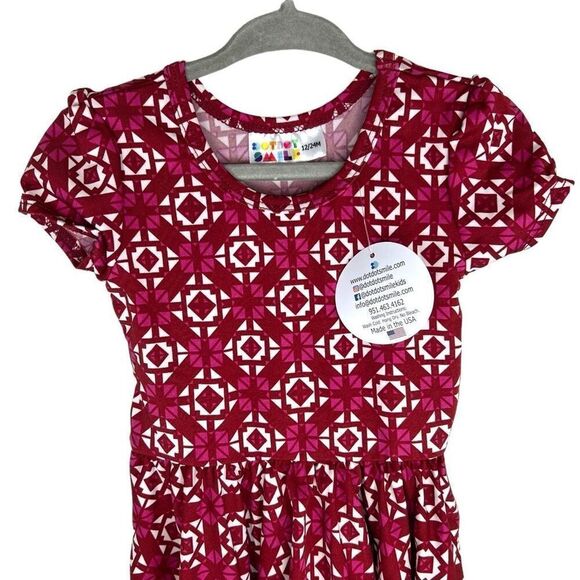 NEW Dot Dot Smile Red Mossaic Cap Sleeve Dress 12-24M - Picture 2 of 6